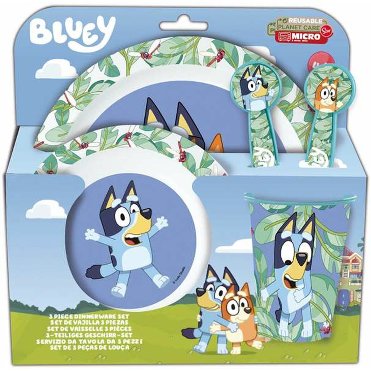 Set de Menaj pentru Copii Bluey Plastic Infantil 5 Piese