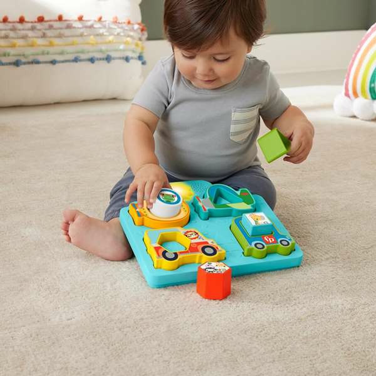 Puzzle pentru Copii din Lemn Fisher-Price Vehicule