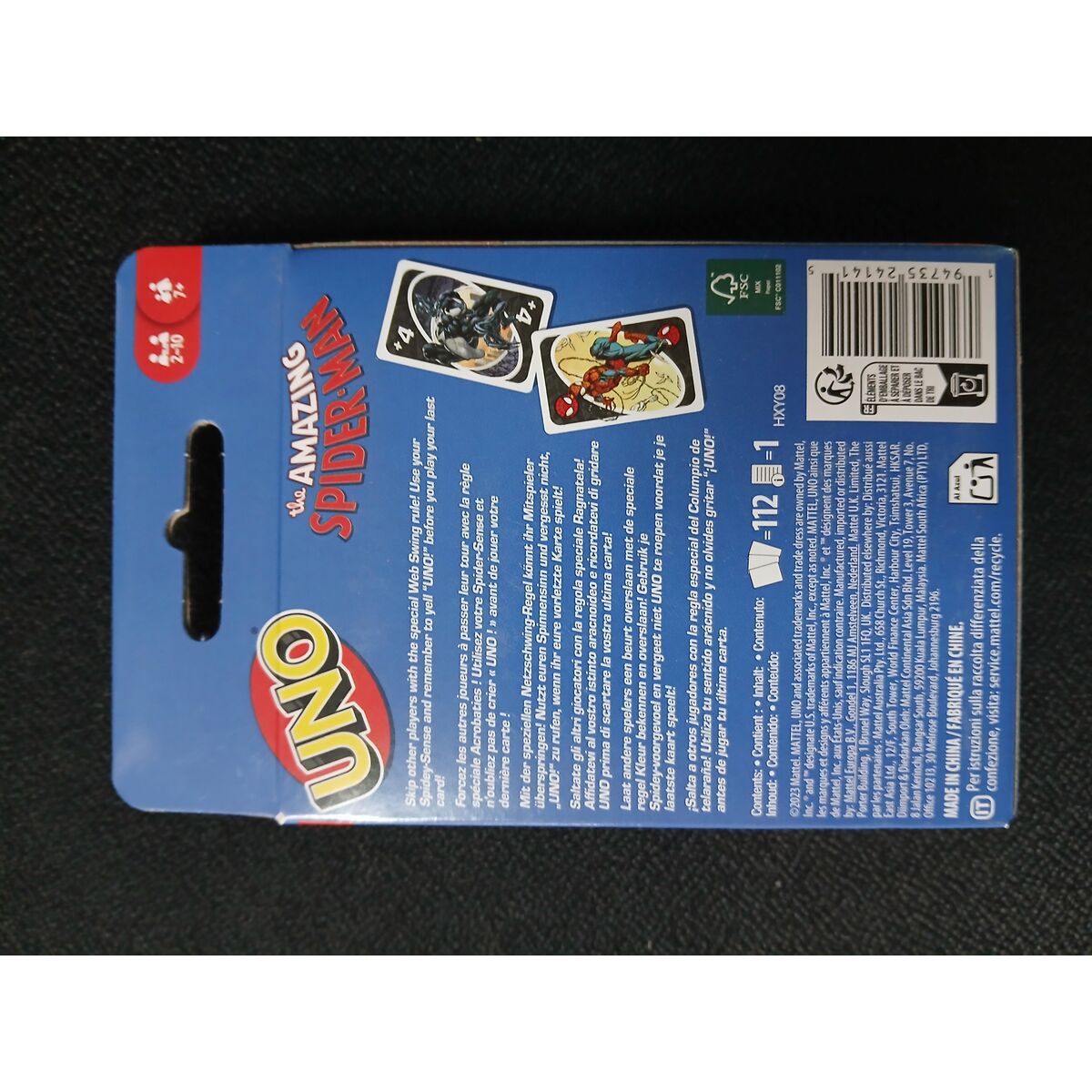 Jocuri de cărți Mattel UNO Spiderman