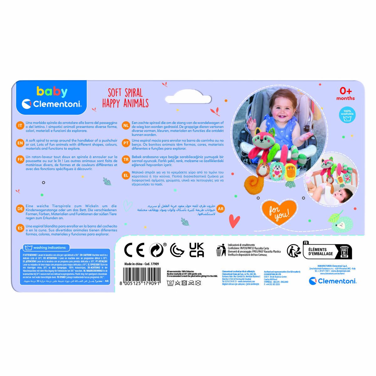 Spirală de Activități Clementoni 30 x 18 x 15 cm animale