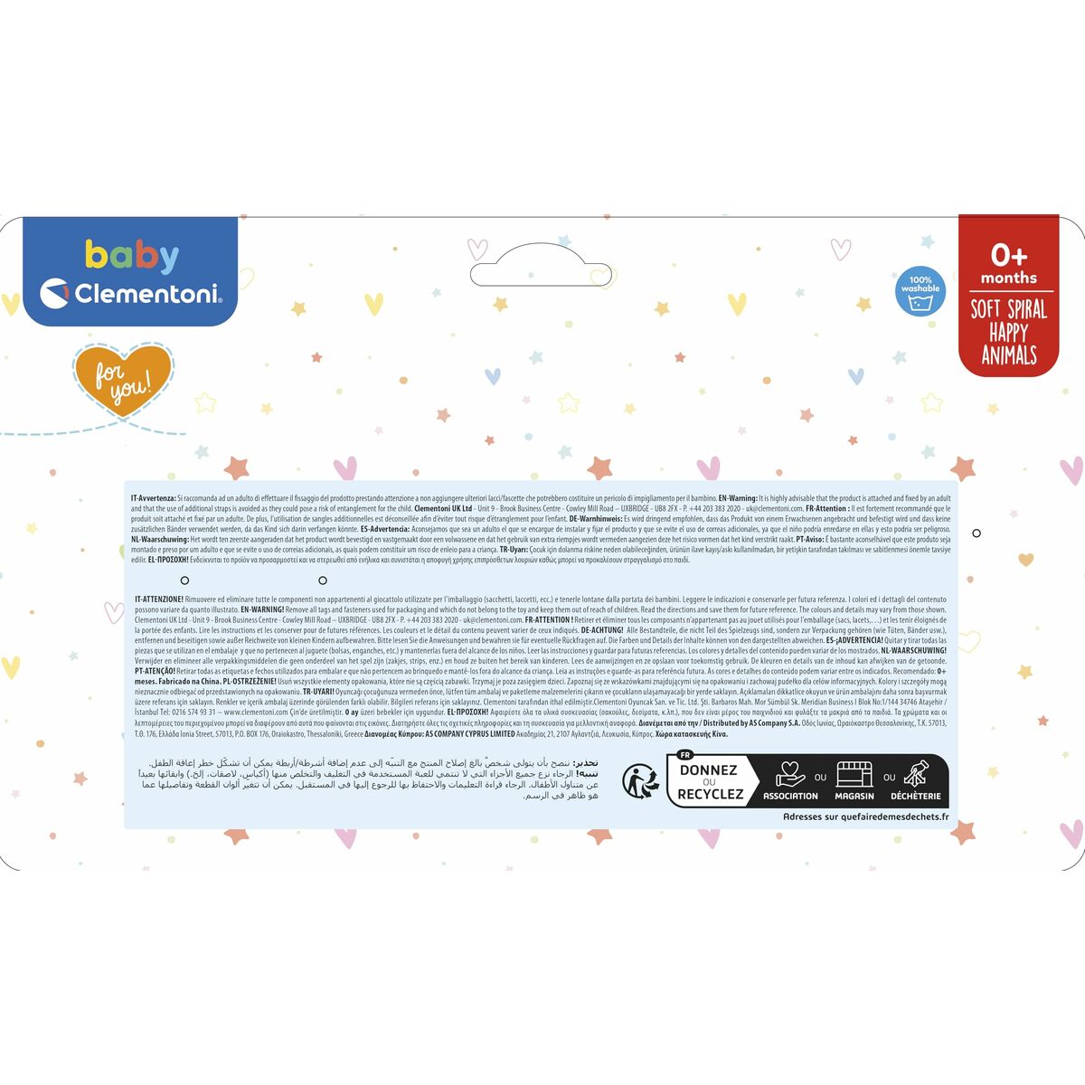 Spirală de Activități Clementoni 30 x 18 x 15 cm animale