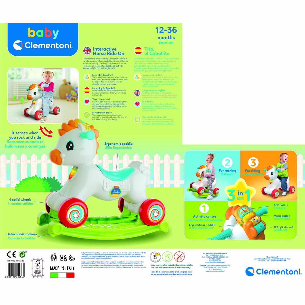 Mașină-Premergător Clementoni Tito 54 x 46 x 18,5 cm Cal