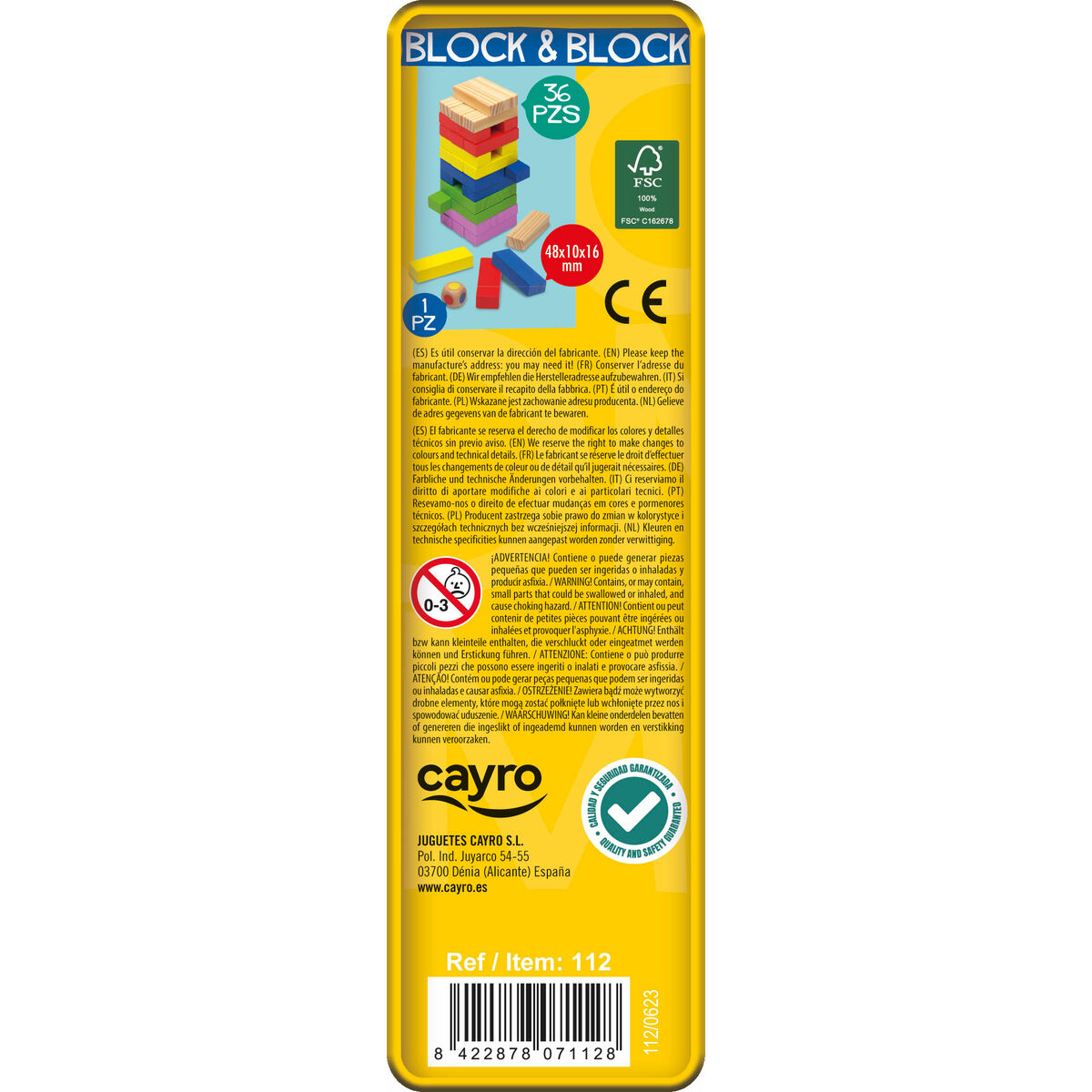 Joc de Îndemânare Cayro Block and block 36 Piese