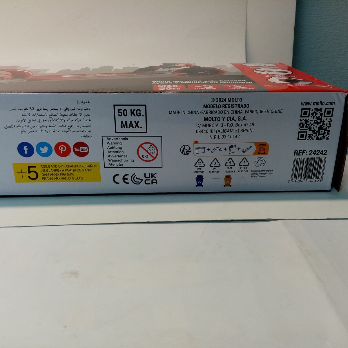 Trotinetă Scuter Moltó Roșu 72-77 cm