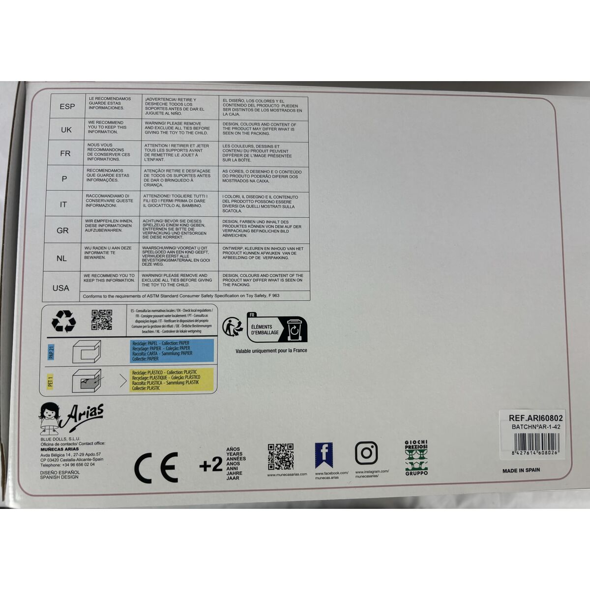 Păpușă bebeluș Arias Andie 40 cm