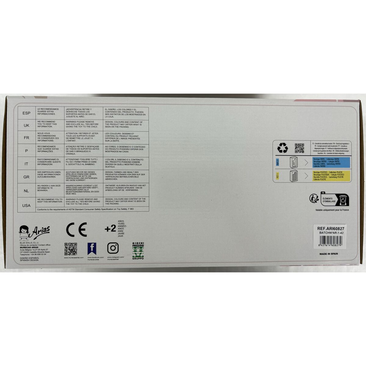 Păpușă bebeluș Arias Elegance 35 cm