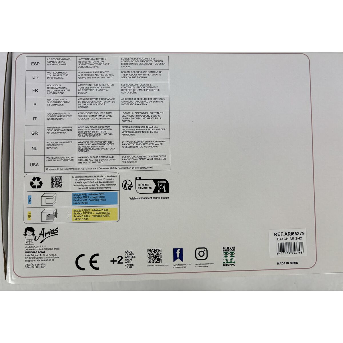 Păpușă Bebe Arias Zoe 45 cm