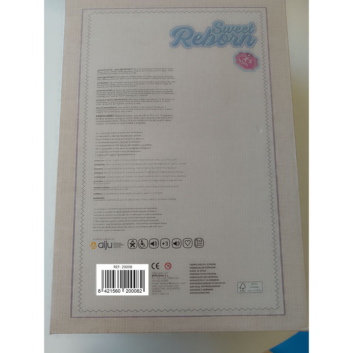 Păpușă bebeluș Berjuan Chubby 50 cm