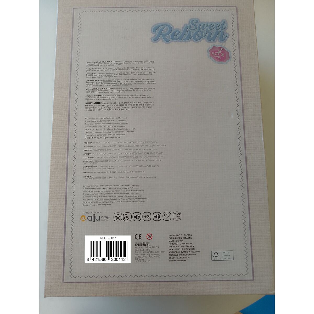 Păpușă bebeluș Berjuan Chubby 50 cm Balerină