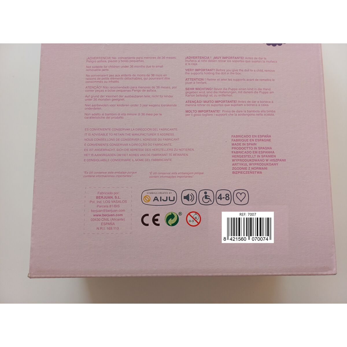 Păpușă Bebe Berjuan 7007-24 38 cm Prinț