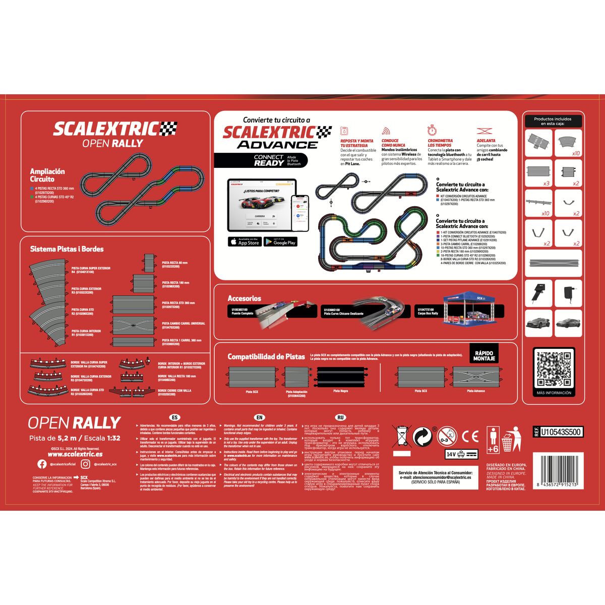 Pistă de Curse Scalextric Open Rally 233 x 77 cm