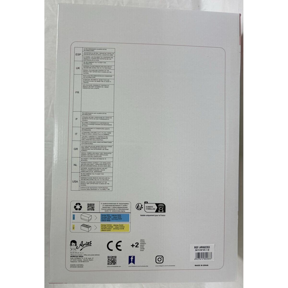 Păpușă bebeluș Arias 33 cm