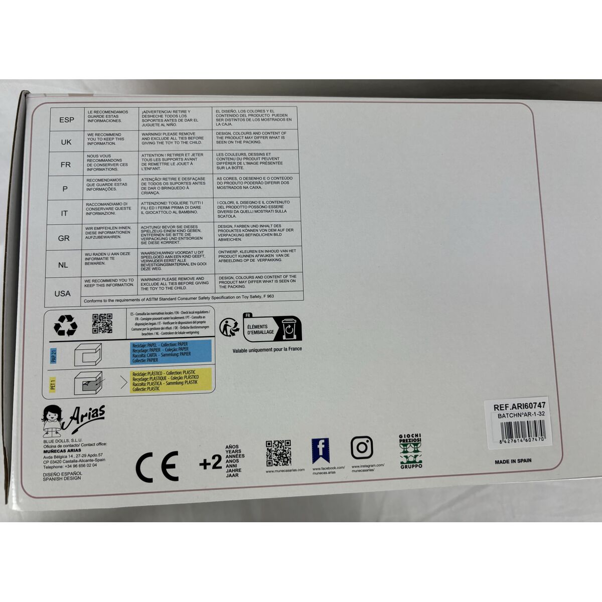 Păpușă Bebe Arias Elegance 38 cm