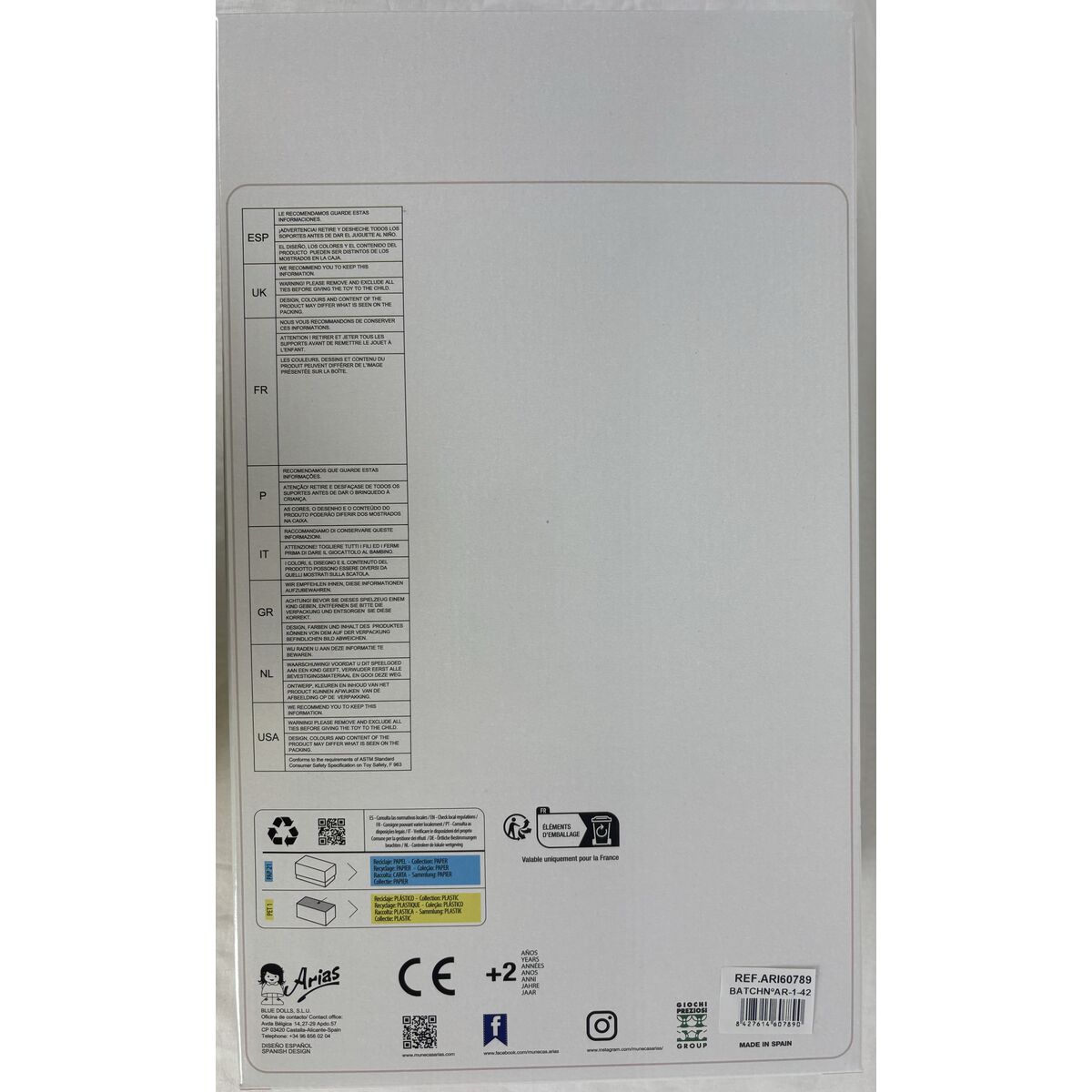 Păpușă bebeluș Arias Elegance 33 cm