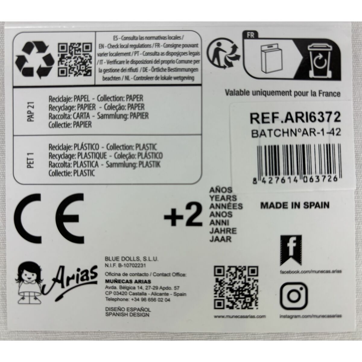 Set Cadou pentru bebeluși Arias Alb Roz 2 Piese