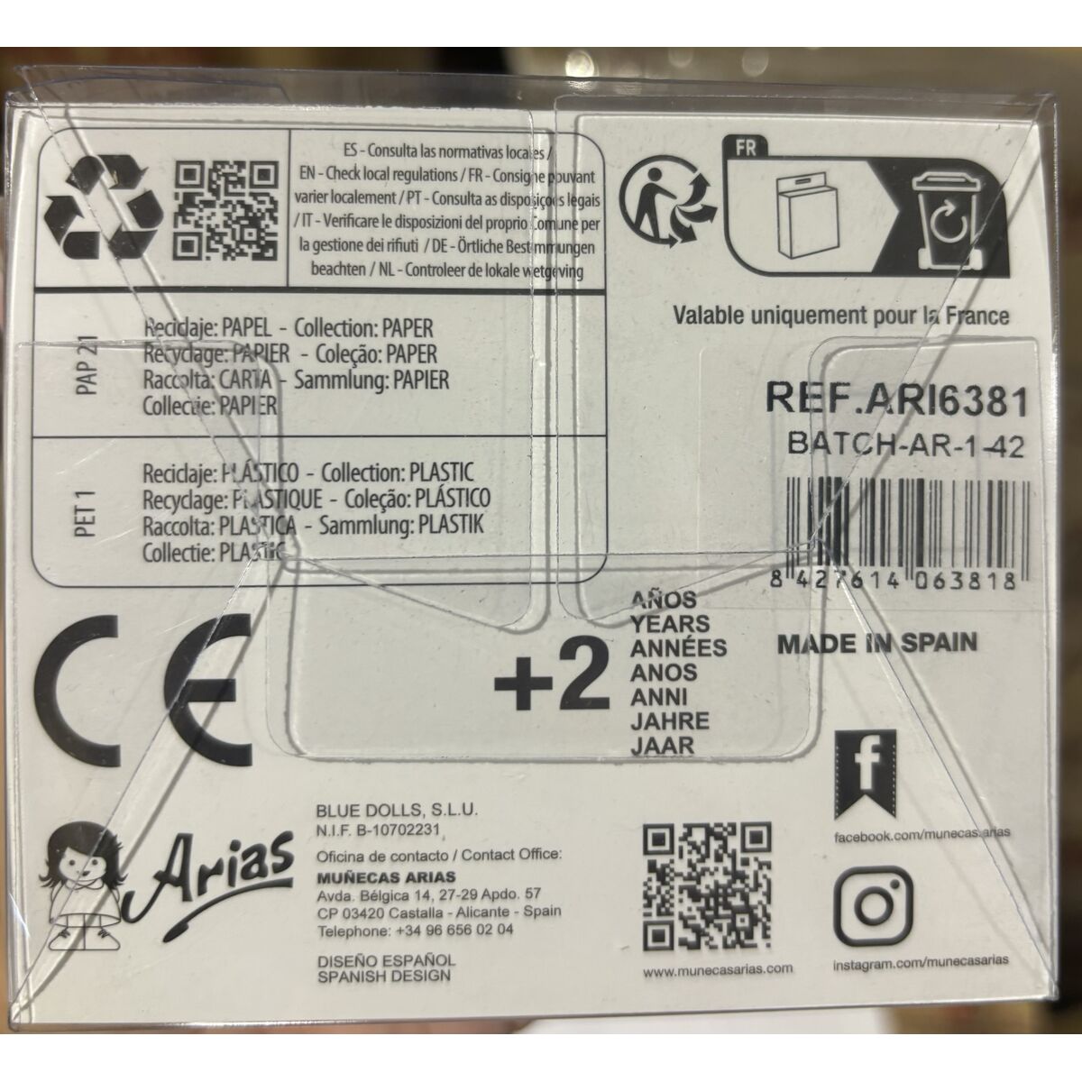 Pantofi pentru păpuși Arias Alb 40 cm