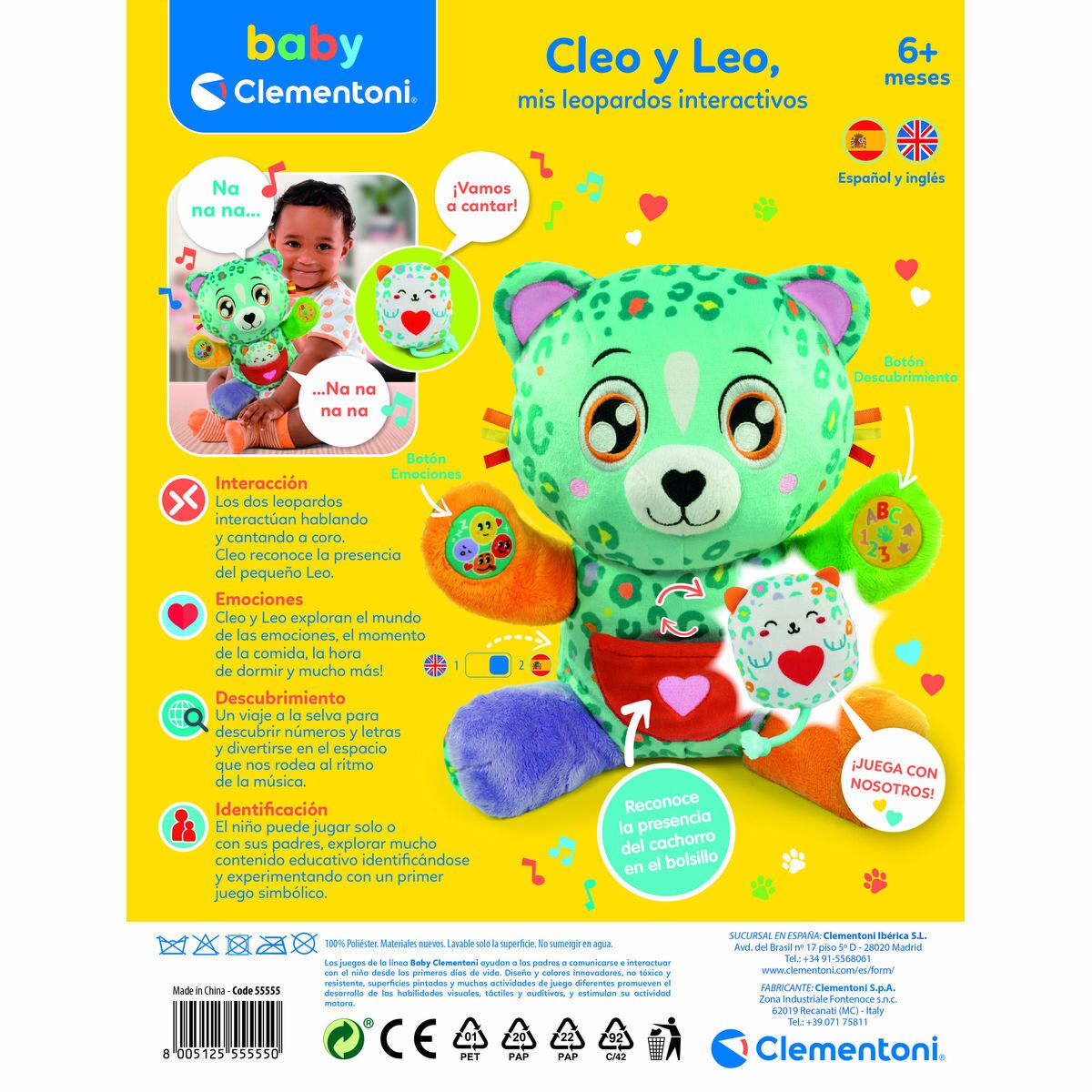 Jucărie de Pluș Clementoni Leopard