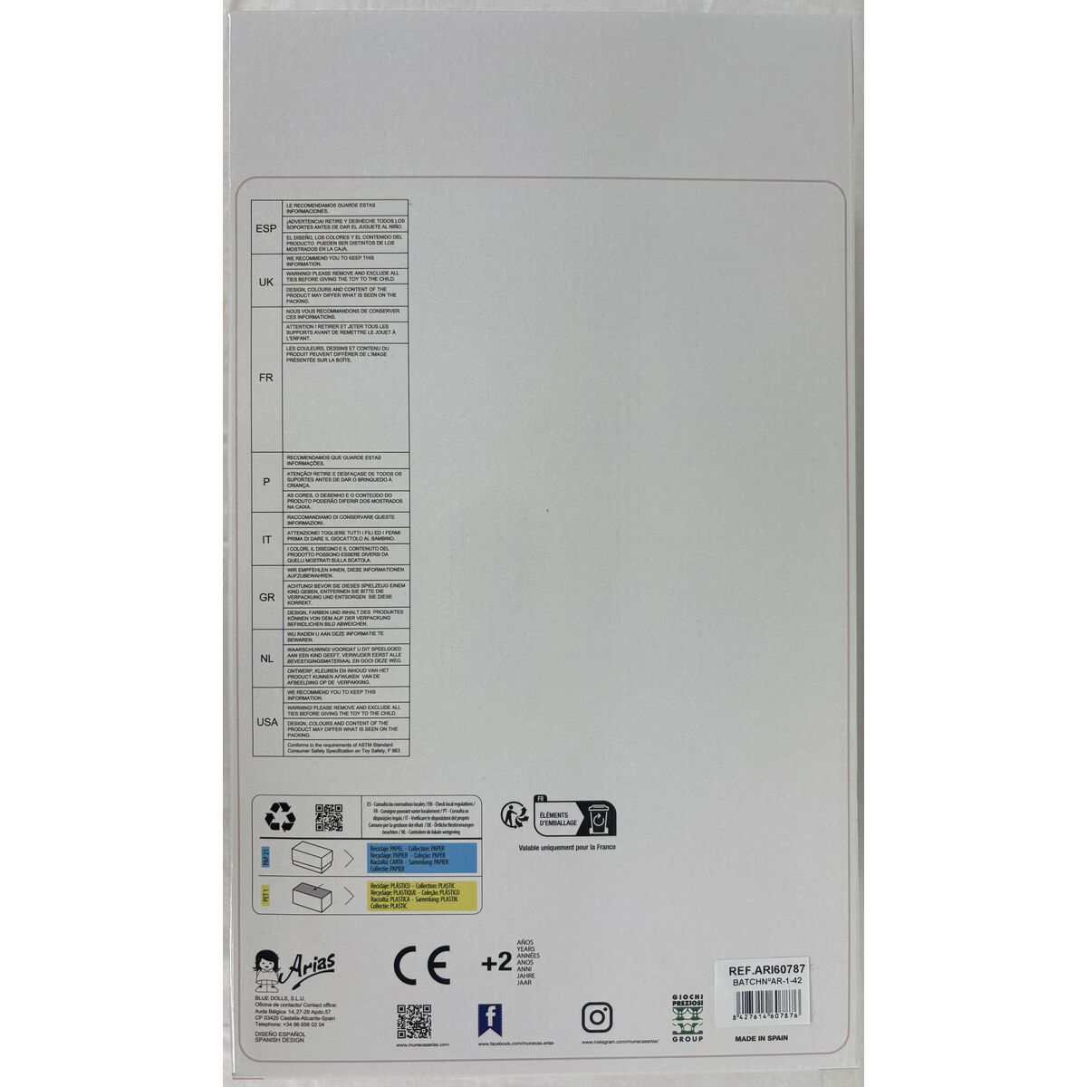 Păpușă bebeluș Arias Elgance 30 cm