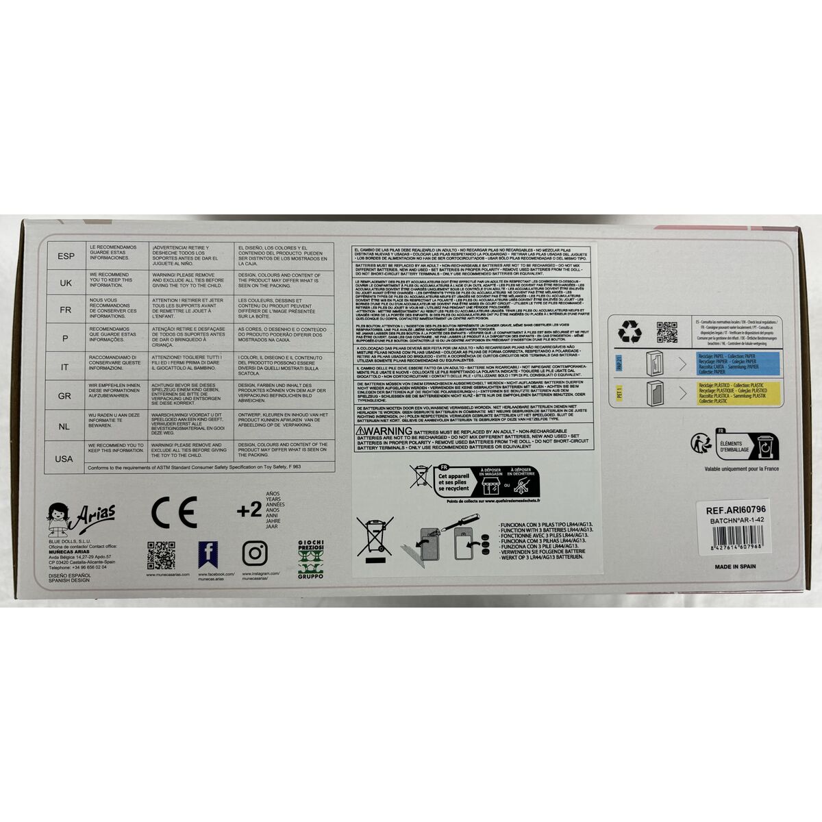 Păpușă bebeluș Arias Elgance 35 cm