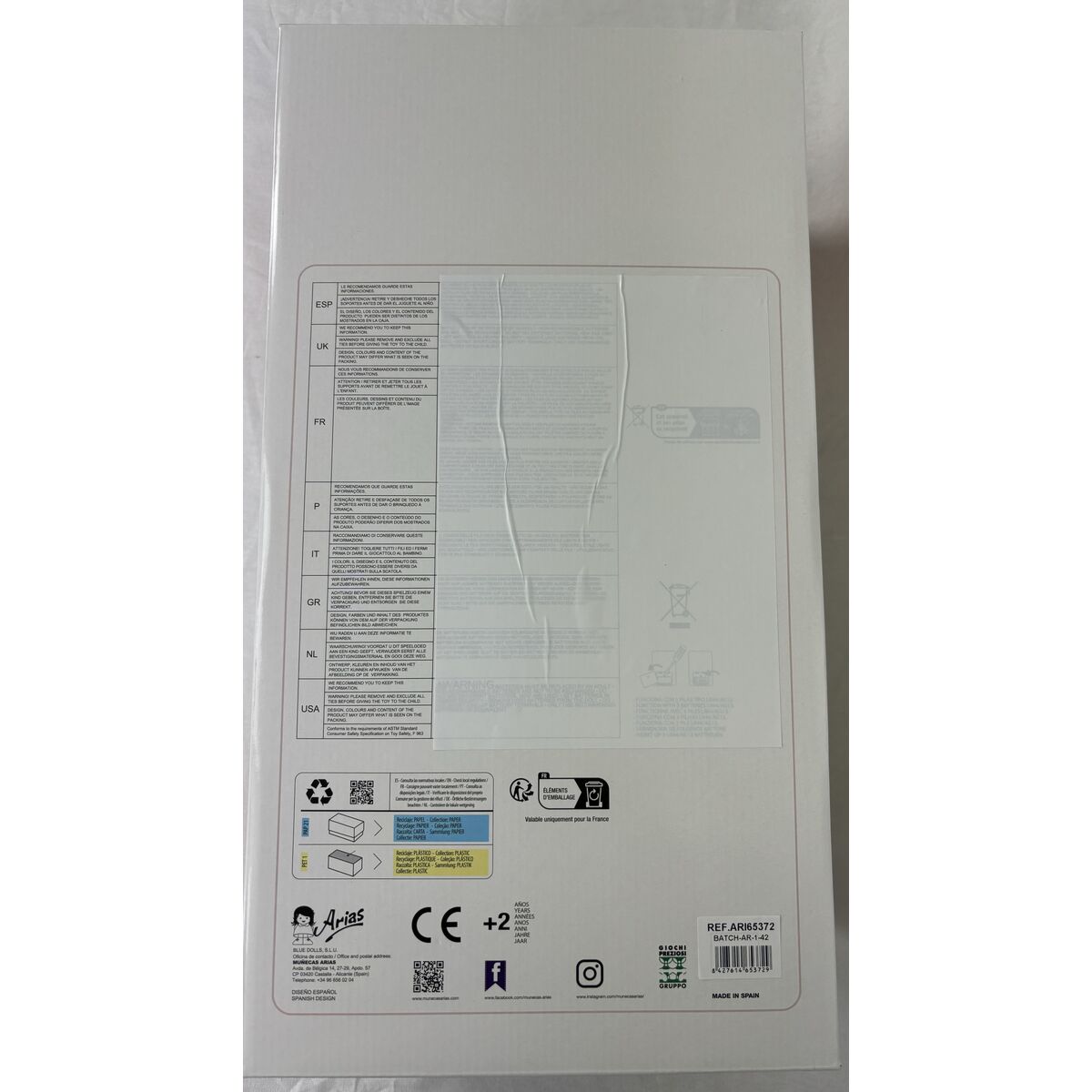 Păpușă bebeluș Arias 42 cm