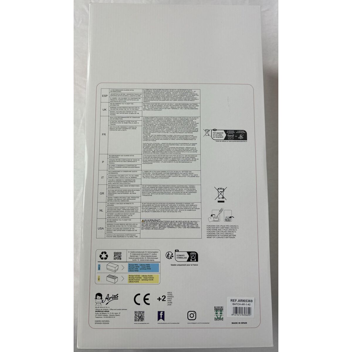 Păpușă bebeluș Arias Zoe 45 cm