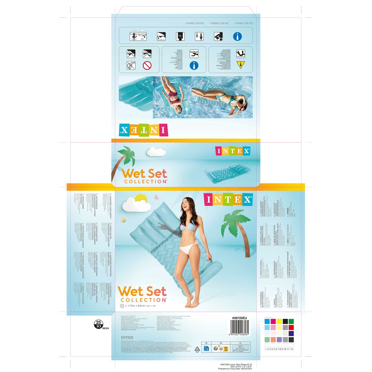 Saltea gonflabilă Intex 89 x 173 cm Transparent