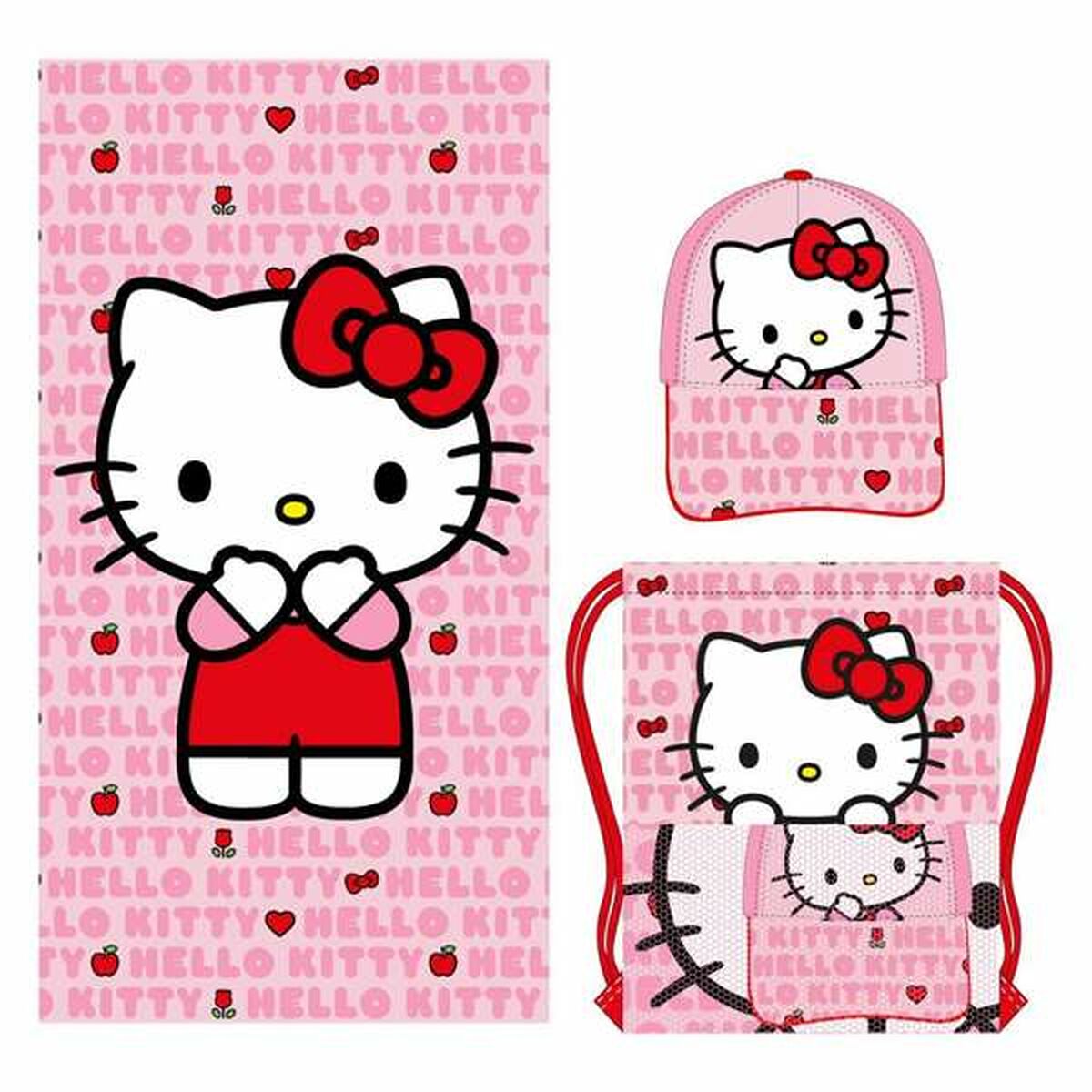 Prosop de Plajă Hello Kitty Roz