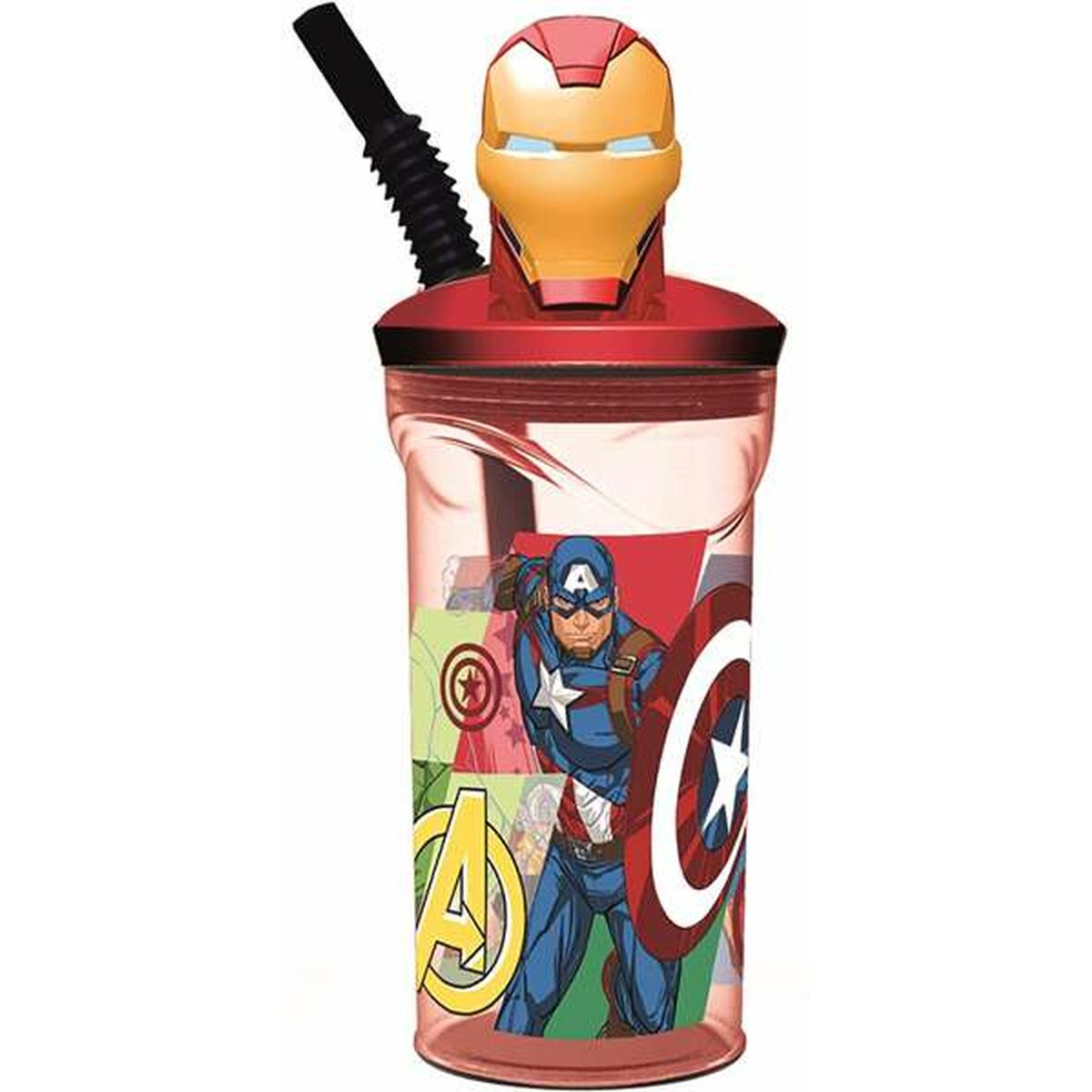 Pahar cu Pai The Avengers Seven Wonders Iron Man 360 ml