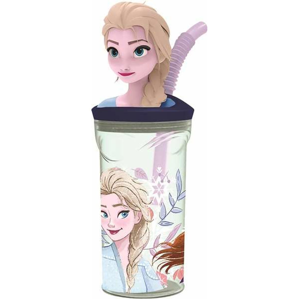 Pahar cu Pai Frozen Snowy Tale 360 ml