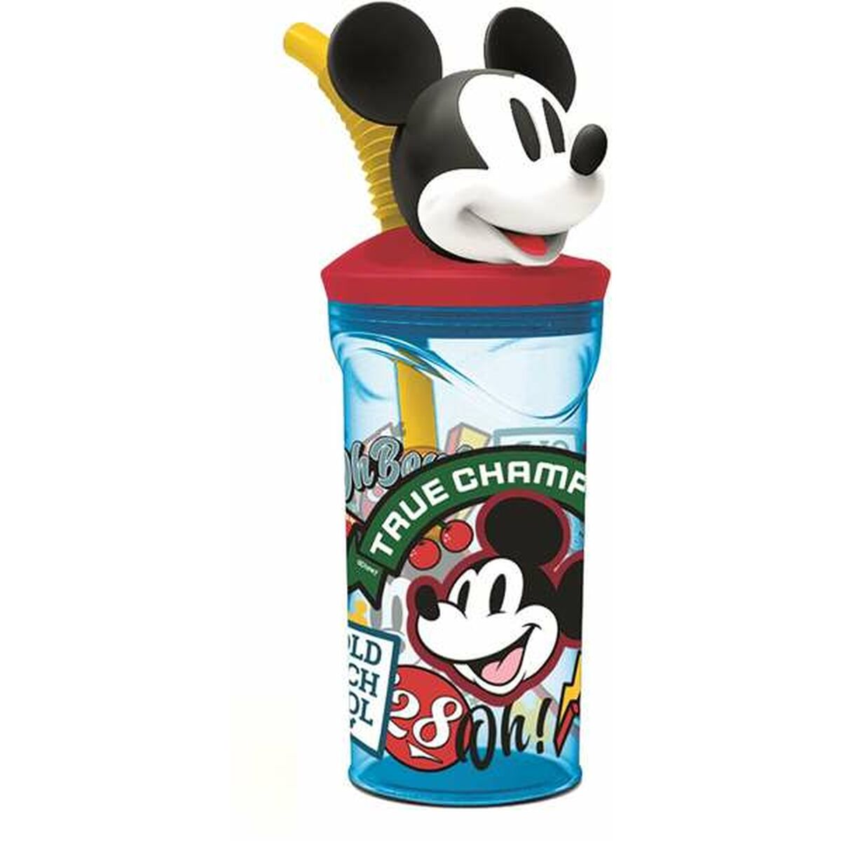 Pahar cu Pai Mickey Mouse True Champions 360 ml