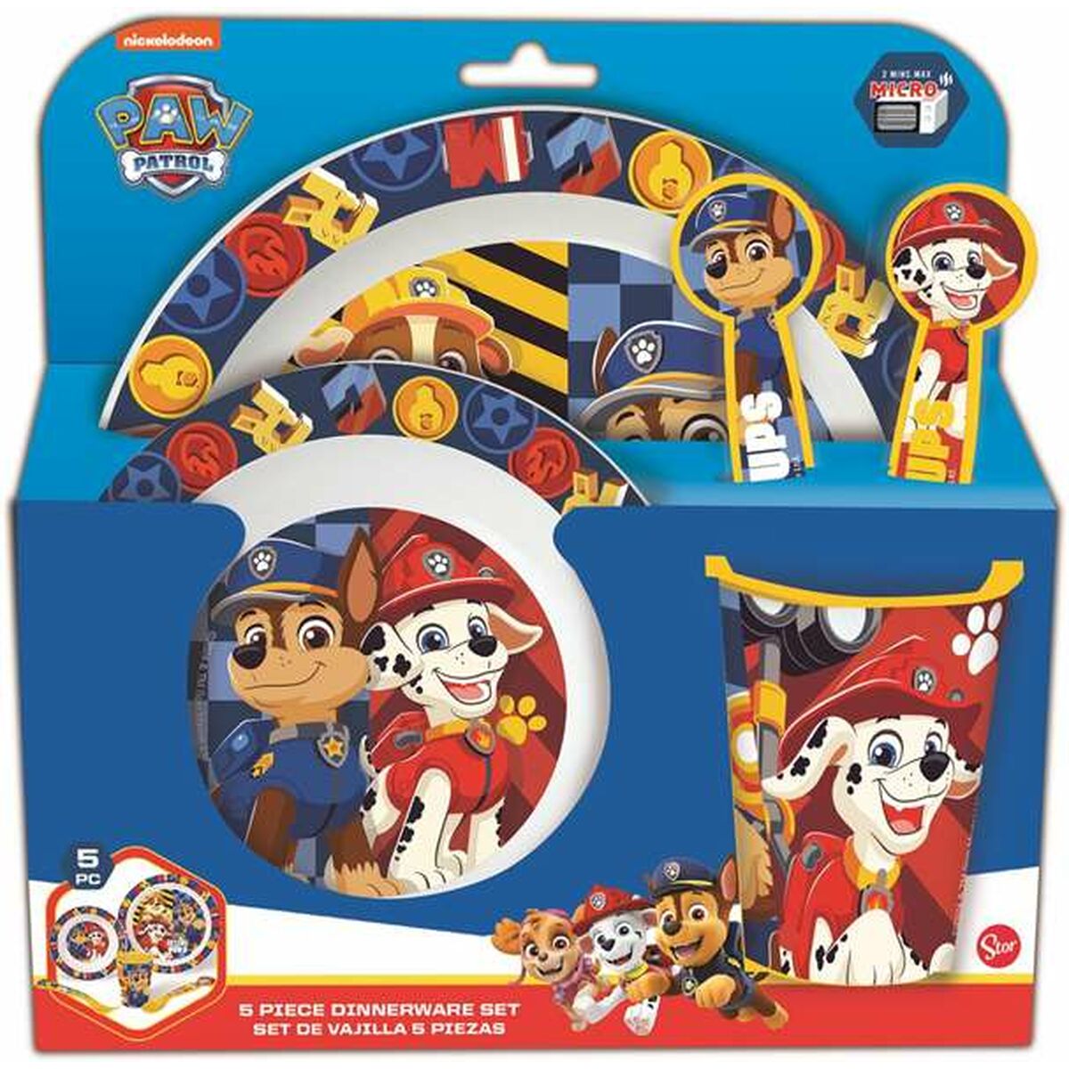 Set de veselă pentru copii The Paw Patrol Boy Rescue Pups 5 Piese