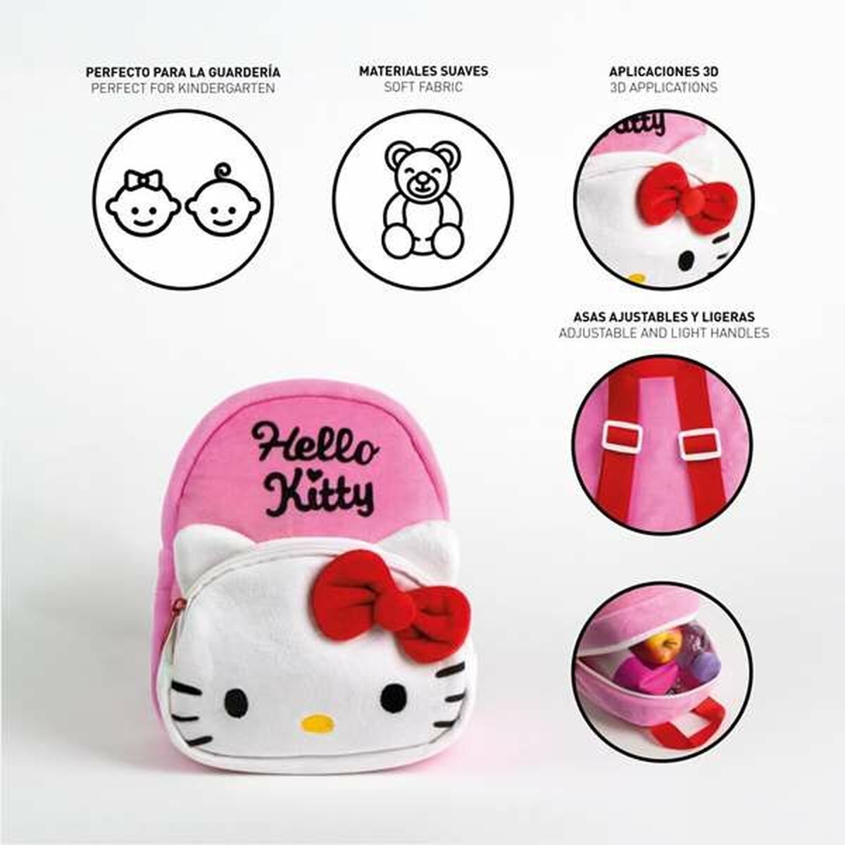 Rucsac pentru Copii Hello Kitty Roz 18 x 22 x 4 cm