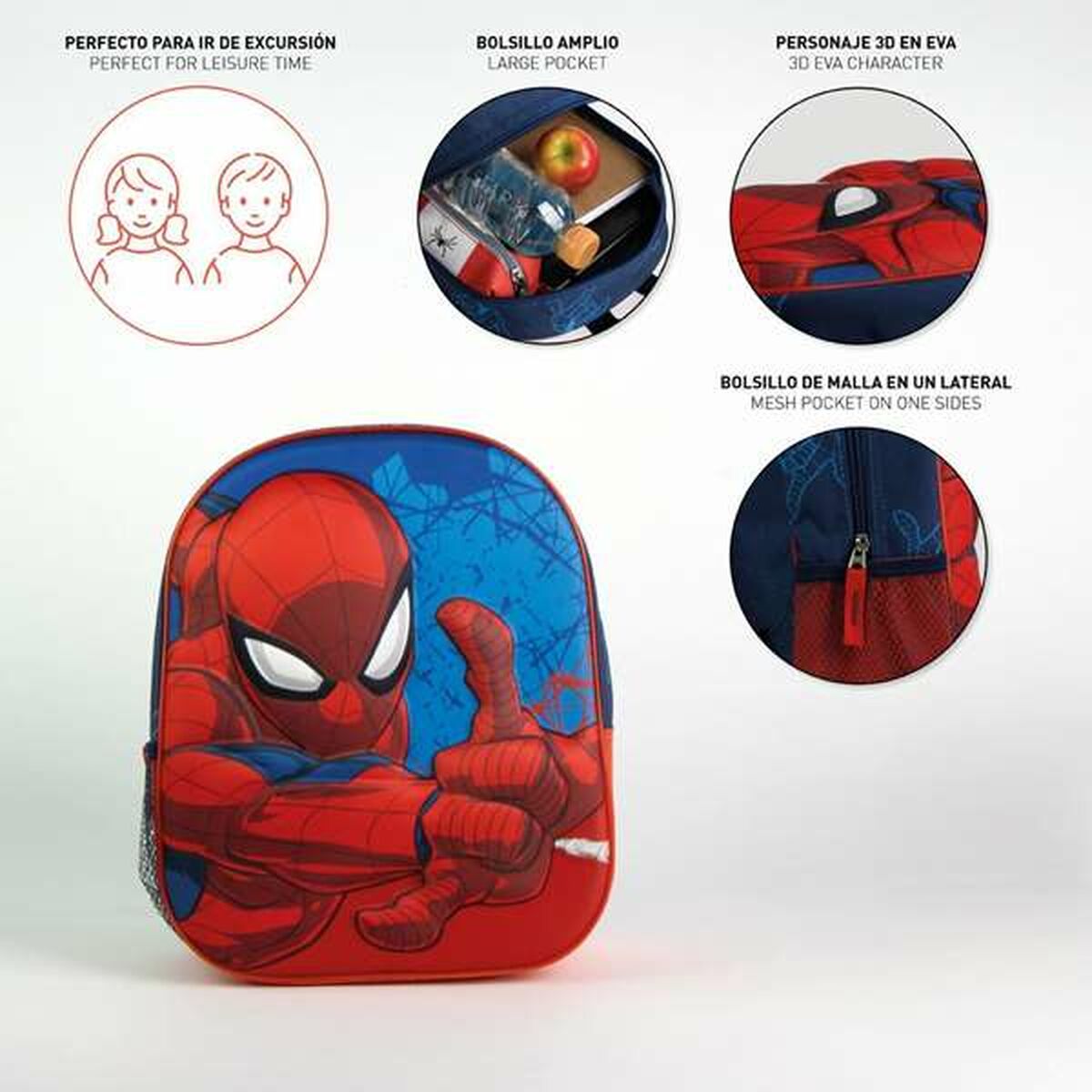 Ghiozdan 3D Spider-Man Albastru 25,0 x 31,0 x 10,0 cm