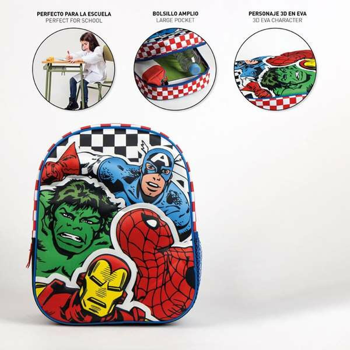 Ghiozdan 3D The Avengers Negru 25,0 x 31,0 x 10,0 cm