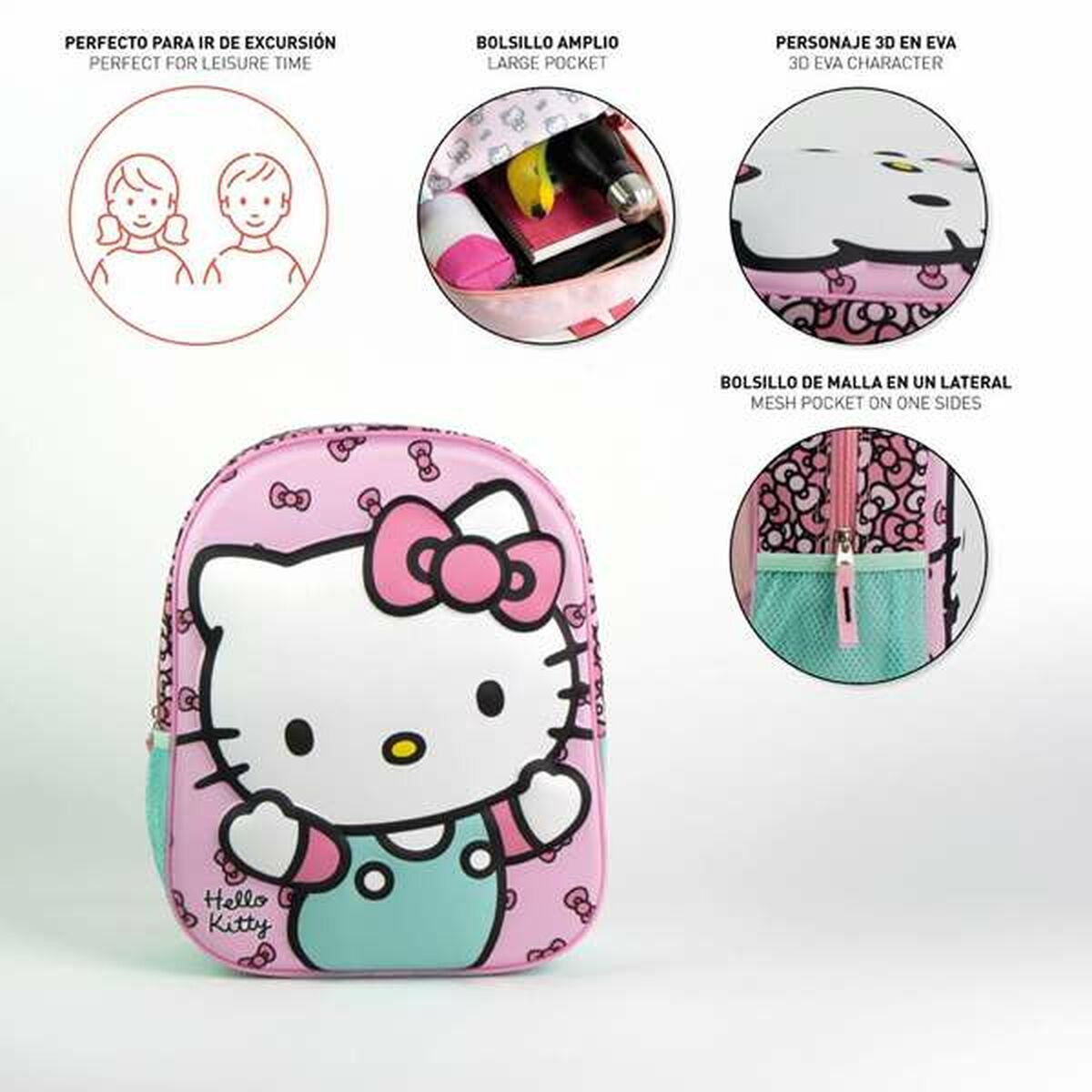Ghiozdan Hello Kitty Roz 25,0 x 31,0 x 10,0 cm