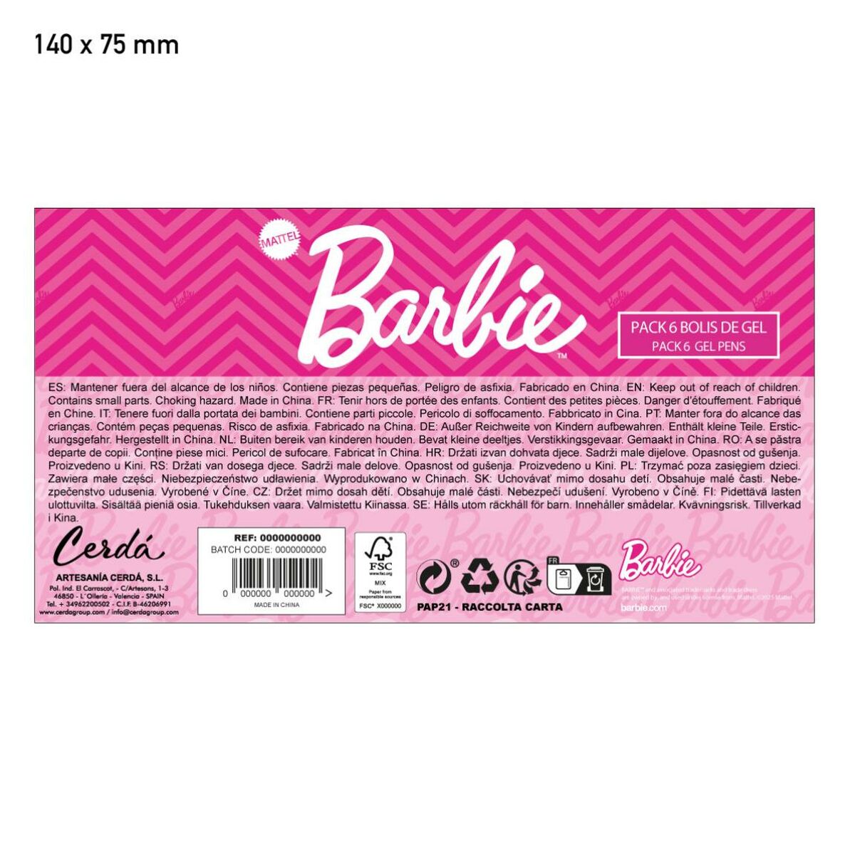 Set de Pixuri Barbie fuchsia