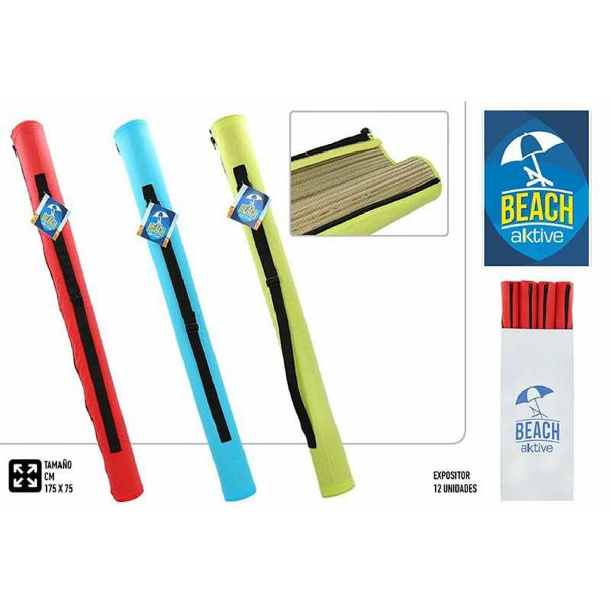 Covor de plajă Colorbaby Galben Albastru Roșu PVC 75 x 175 cm