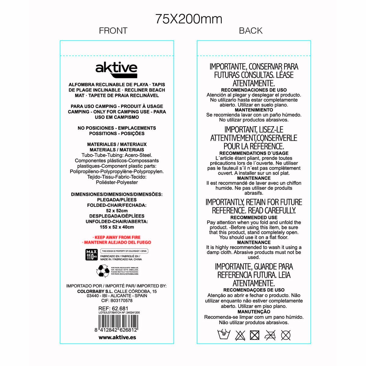 Șezlong inclinat Aktive