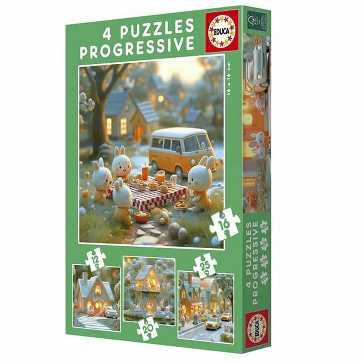 Puzzle Educa Iepure 12 Piese 16 Piese 20 Piese 25 Piese (4 Unități)