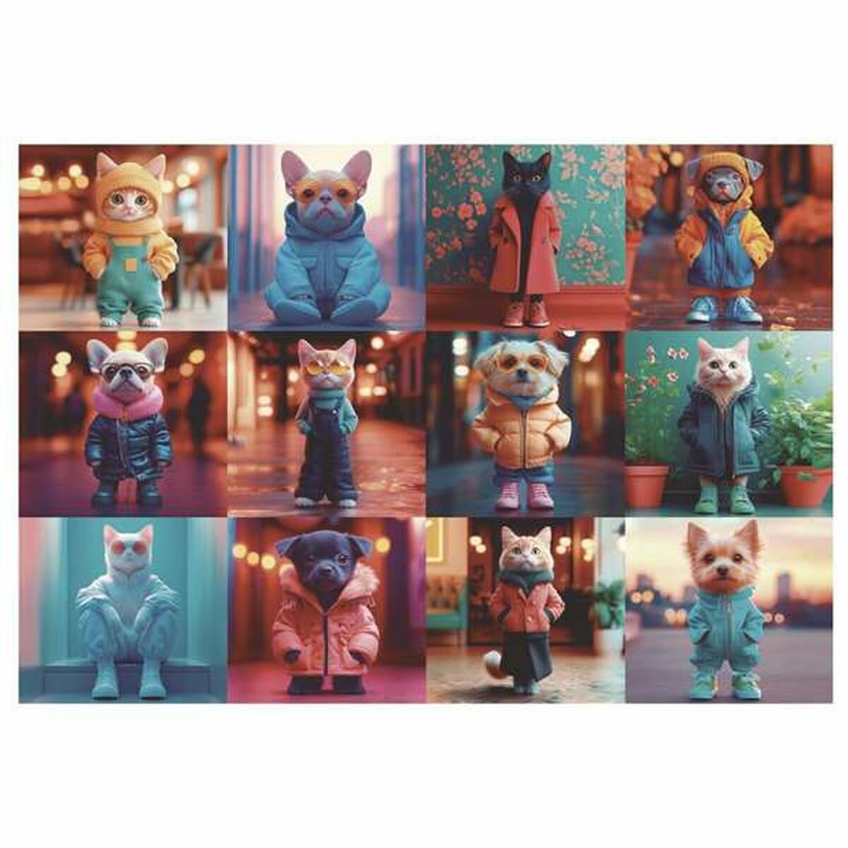 Puzzle Educa 20219 Fashion Animals 200 Piese