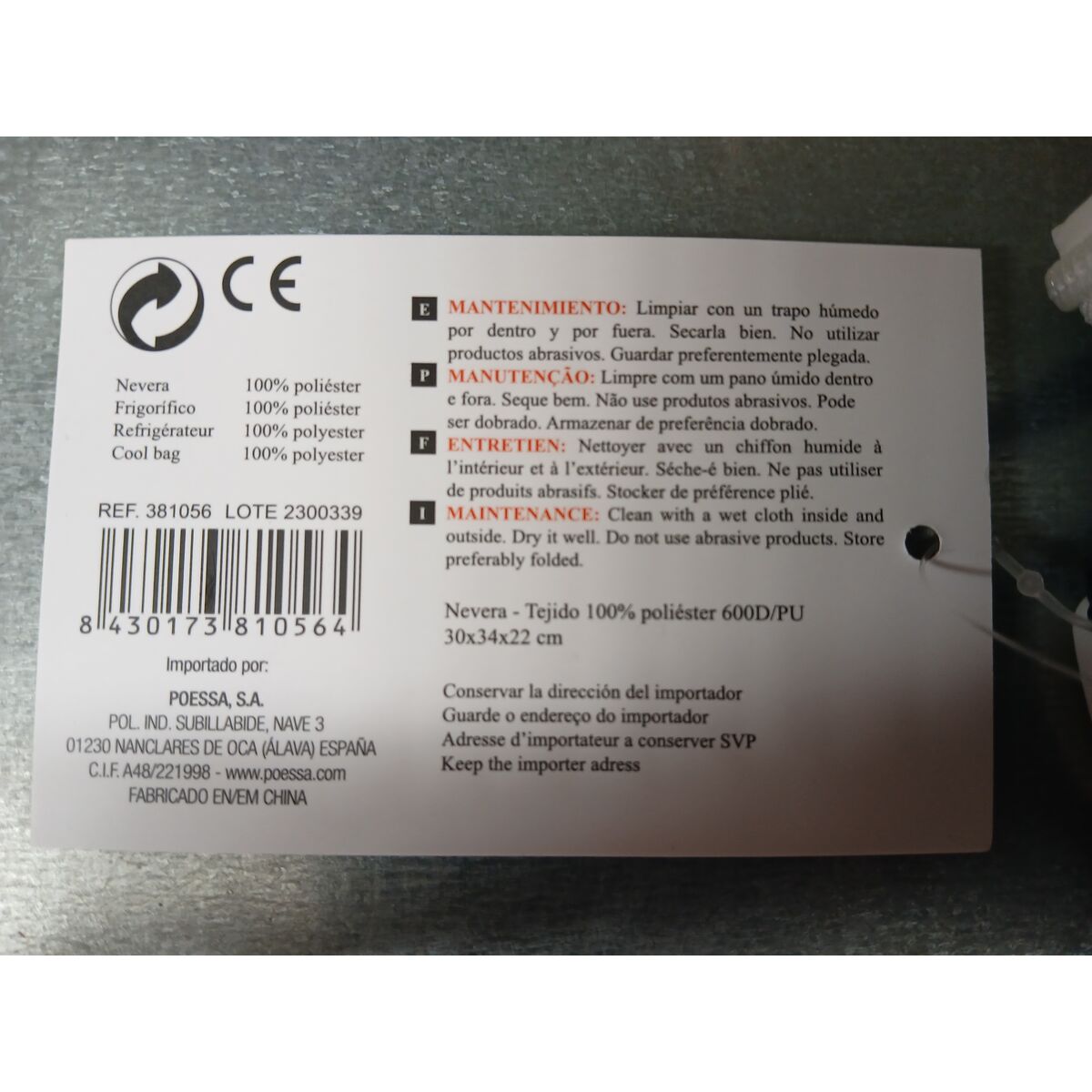 Frigider Portabil Bismark 30 x 34 x 22 cm Poliester 30 L