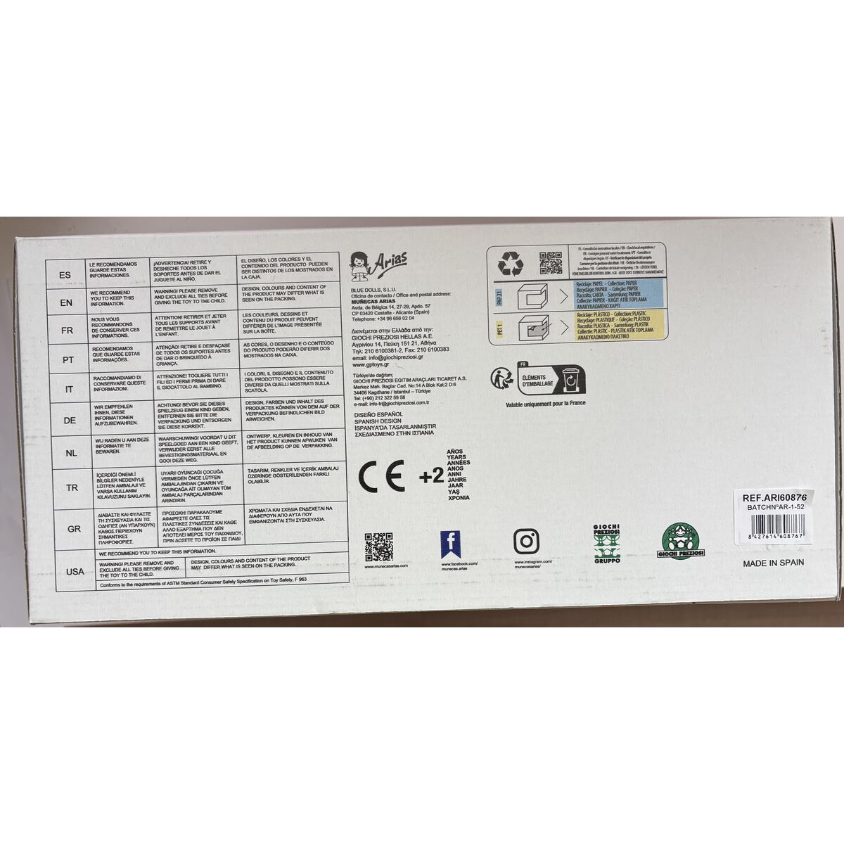 Păpușă bebeluș Arias Elegance 35 cm