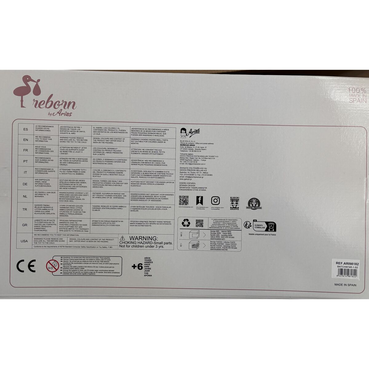 Păpușă bebeluș Arias Olona 40 cm