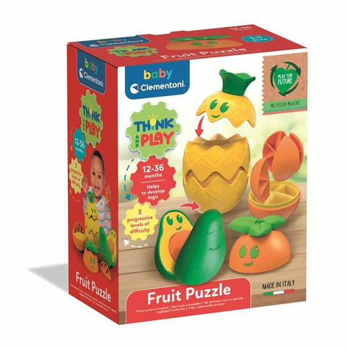 Puzzle pentru Copii Clementoni 19,5 x 24 x 11,5 cm Fructe