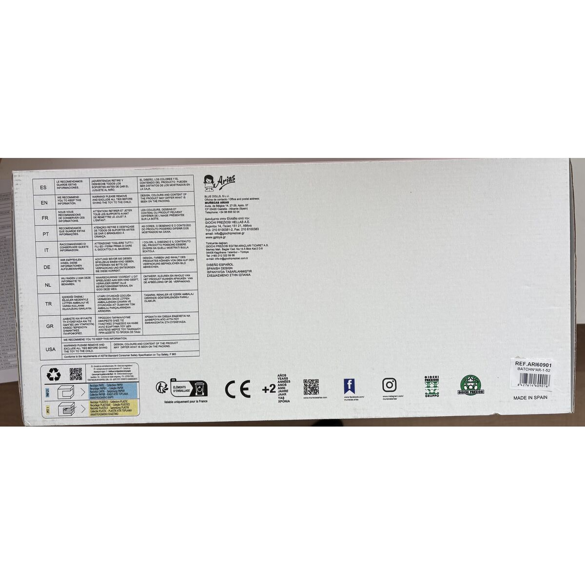 Păpușă bebeluș Arias Andie 40 cm