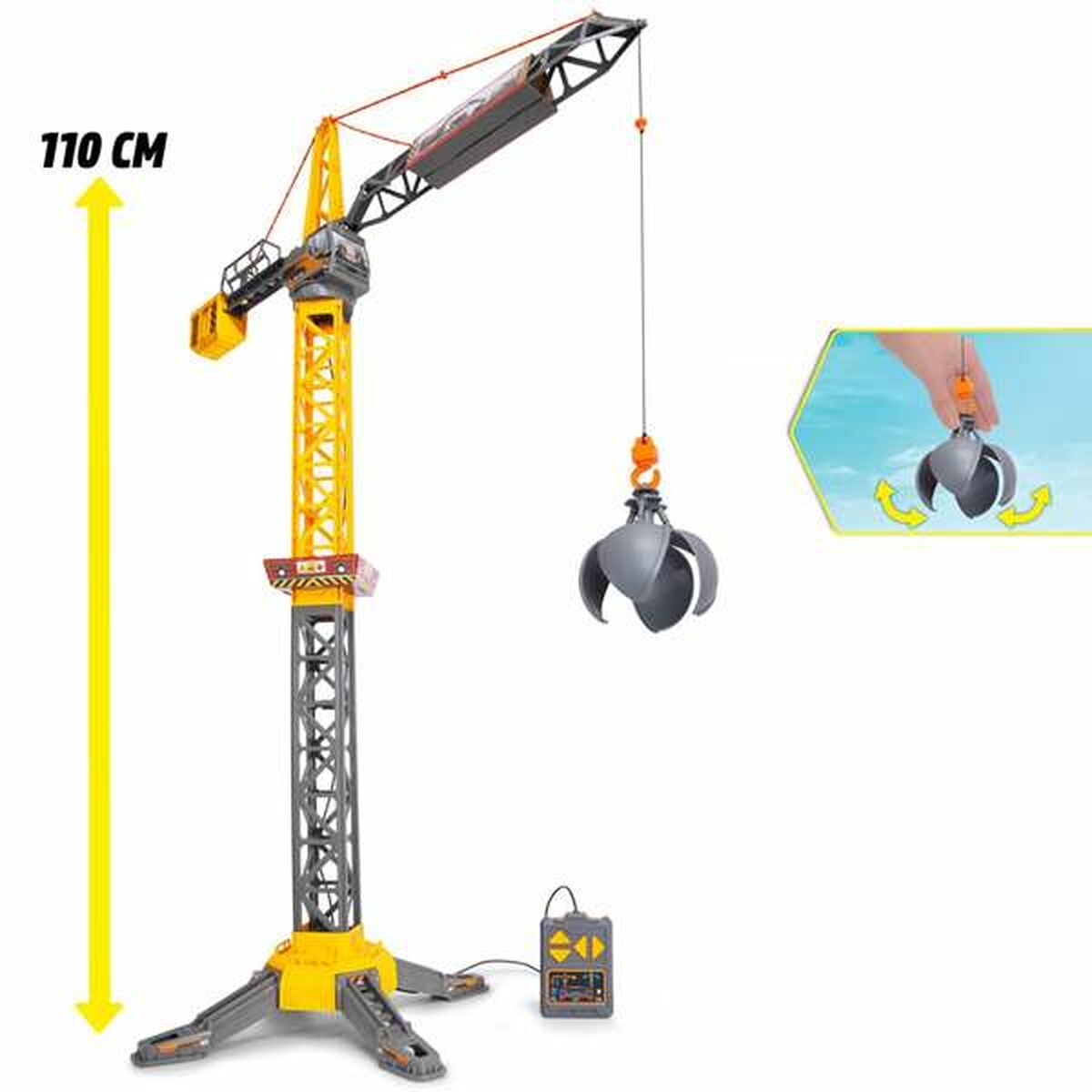 Macara de jucărie Smoby Mighty Crane Control radio Galben Gri