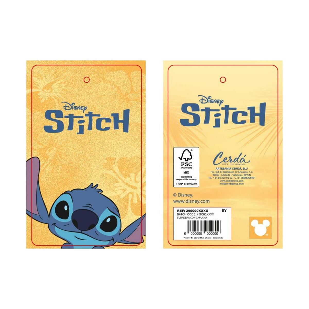 Hanorac cu glugă pentru fete Stitch Roz