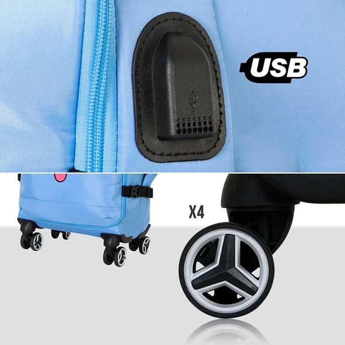 Valiză de cabină Lilo & Stitch Albastru