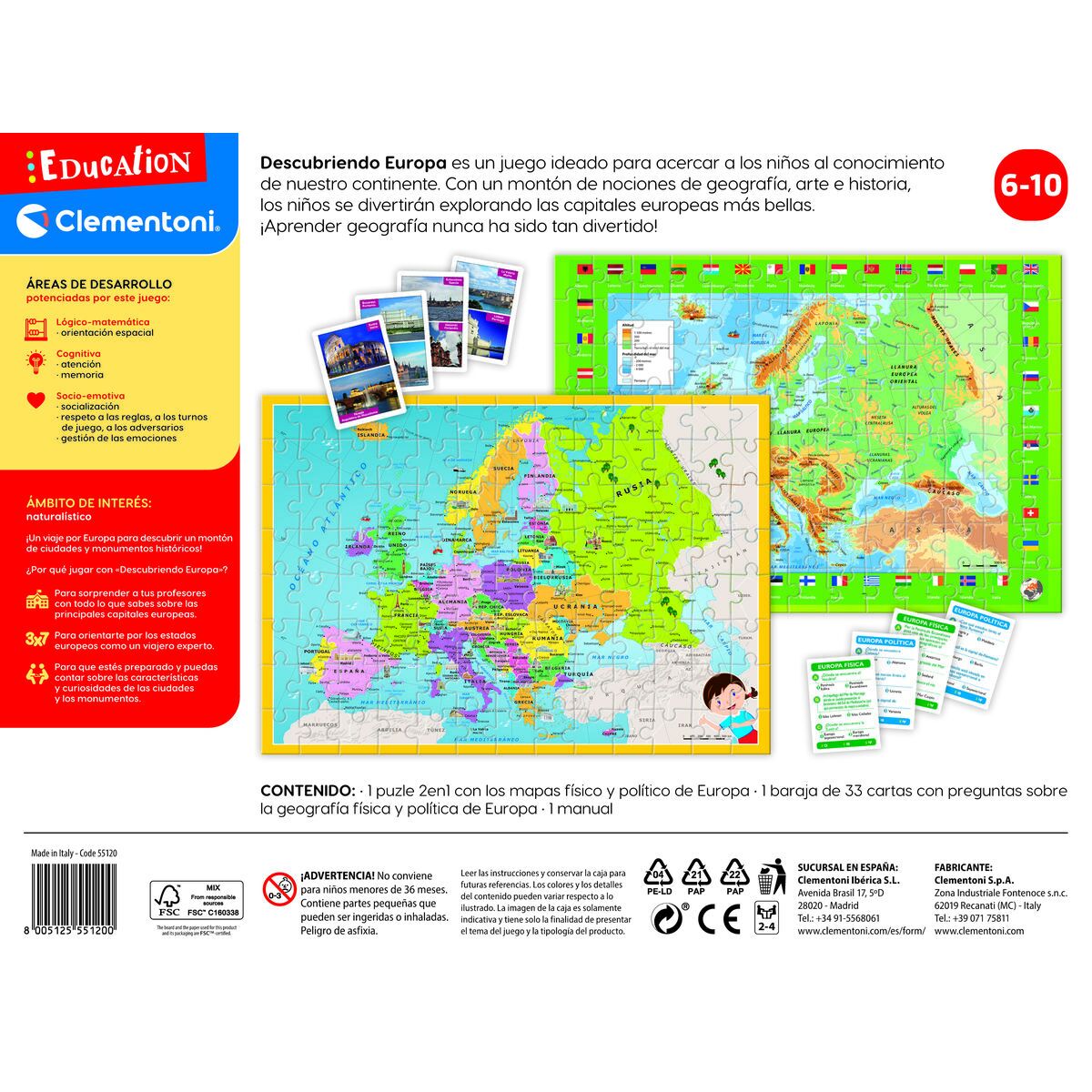 Joc de știință Clementoni Descubre Europa
