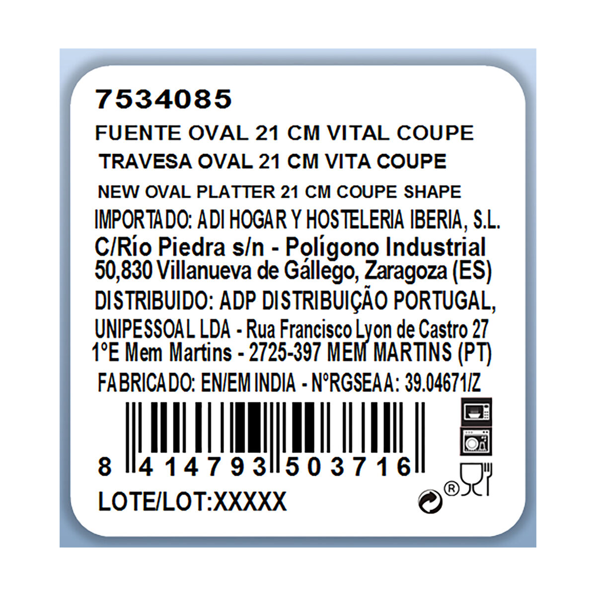 Platou pentru Servire Ariane Ceramică Alb (Ø 21 cm)